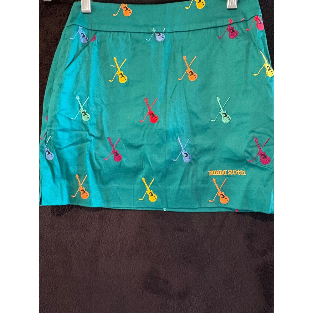 Loudmouth Ladies Golf Skirt Guitar Print Mini Skort Size 0 MAM Hootie Rucker